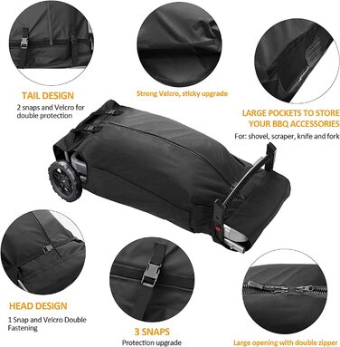 Чохол для газового гриля Weber Traveler, водонепроникний пилозахисний, 115x65x24 см, чорний, захисна накидка для BBQ, аксесуари для гриля