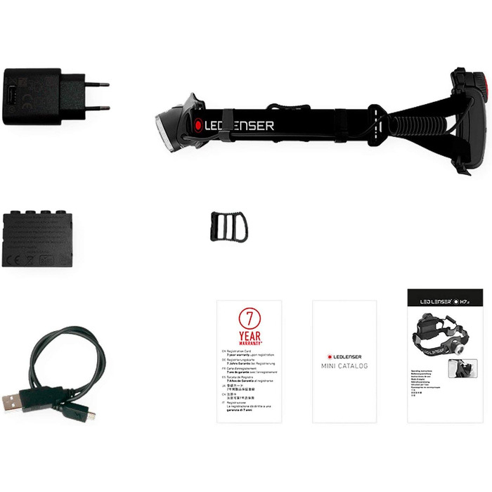Налобний ліхтар Ledlenser H7R.2, акумуляторний, 300 люмен, фокус, USB, червоне світло