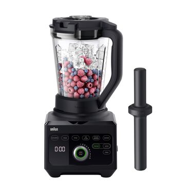 Блендер Braun PowerBlend 9 JB9040BK чорний, 1600 Вт, 2л, 18 програм, 10 швидкостей, професійний