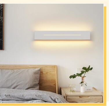 Набір з 2-х настінних світильників ZMH 30 см, LED, 8W, тепле біле світло, для коридору, спальні, вітальні, сучасна біла настінна лампа