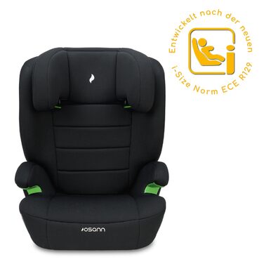 Дитяче автокрісло Osann Musca i-Size 100-150 см з спинкою, без Isofix, чорне
