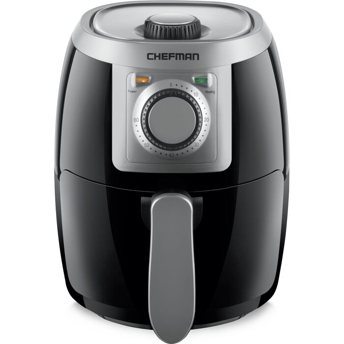 Фритюрниця Chefman 2L: компактна, чорна, з антипригарним кошиком та цифровим таймером
