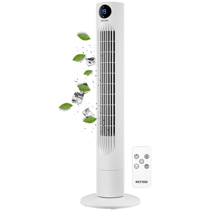 Вентилятор Tower Echo - тихий, з пультом, LED-дисплеєм та таймером 12 год