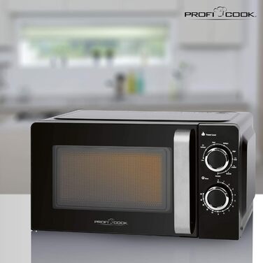 Мікрохвильова піч з грилем ProfiCook PC-MWG 1208, 17 л, 900 Вт гриль, 700 Вт мікрохвилі, 6 режимів, таймер 30 хв, чорна