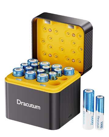 Набір акумуляторів Li-ion 1.5V Weder з зарядним пристроєм: 8 шт AA (3600mWh) та 8 шт AAA (1300mWh), висока ємність, 2000 циклів зарядки