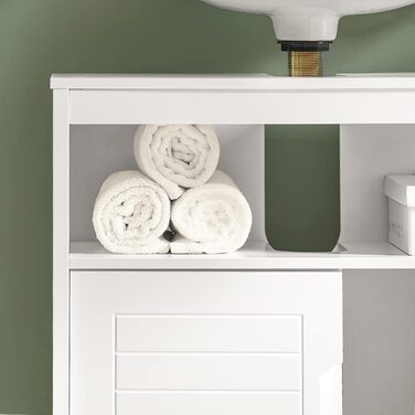 Тумба під умивальник SoBuy FRG128-W, біла, з ніжками, 60x61x30 см – шафа для ванної кімнати