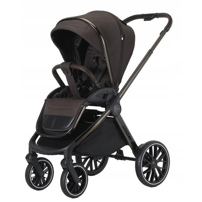 Дитячий візок 4в1 ADAMEX BUZ PRO i-size з поворотним шасі, колір Bianco Chocolate Brown