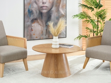 Журнальний стіл Mebel-Partner круглий, 80 x 80 x 45,5 см, колір дуб