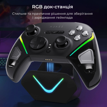 Бездротовий геймпад з док-станцією Ajazz GP100 Set Black (GP100S-B)