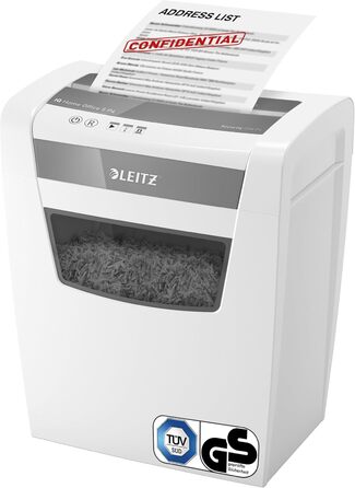 Шредер Leitz IQ Home Aktenvernichter: безпечний, тихий та компактний для дому та офісу, P4, 8 листів, білий