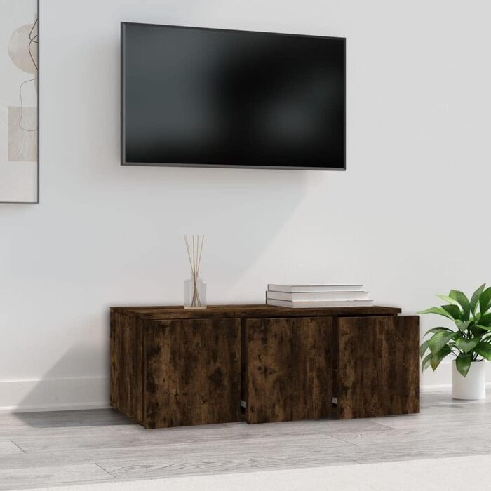 Тумба для телевізора vidaXL, 80x34x30 см, димчастий дуб, деревостружковий матеріал, меблі для вітальні