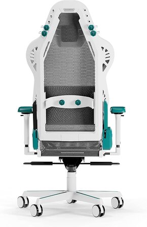 Ігрове крісло DXRacer Air R1S, сітчасте, біло-бірюзово-сіре, до 200 см