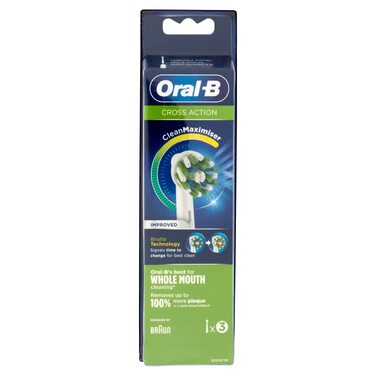 Смінні насадки для електричної зубної щітки Oral-B CrossAction, білі, 10 шт (8+2)