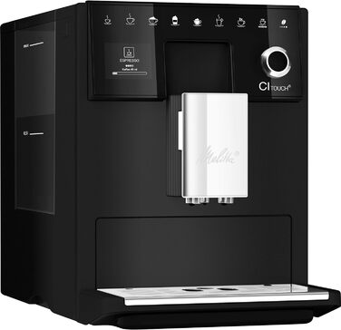 Кавомашина Melitta CI Touch з млинком і капучинатором, автоматична кавоварка для еспресо та капучино, чорна матова