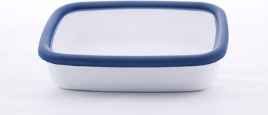 Емальований контейнер HoneyWare Classic Line з кришкою, плоский, 1,6 л, термостійкий до 400°C, підходить для зберігання, приготування страв, для духовки, гриля та всіх типів плит