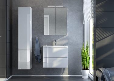 Підвісна шафа для ванної Deftrans Domodomo, білий глянець, 157x30x28 см, медичний шкаф, модуль Modus