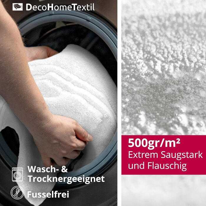 Набір рушників DecoHomeTextil 10 предметів (6 рушників 50x100 см, 4 рушники 70x140 см), білі, 100% бавовна, м'які та гігроскопічні