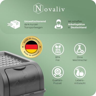 Коробка для зберігання картоплі Novaliv | 2 шт по 5 л | Антрацитовий сірий | Контейнер для цибулі та овочів | Складається | 5 літрів