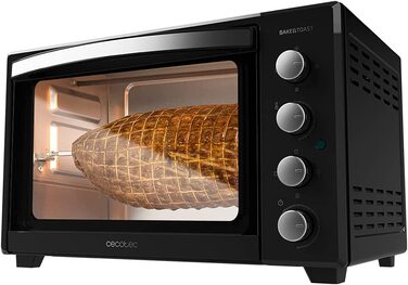 Конвекційна піч Cecotec 46 літрів Bake&Toast 4600 White Gyro. 2000 Вт, внутрішнє освітлення, 12 функцій, температура до 230º, подвійне скло, з поворотним шампуром, білий (чорний, 45л)