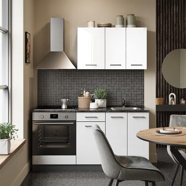 Модульна кухня Vicco R-Line, дуб Goldkraft/антрацит, 160 см, з шафою під плиту, підготовка під мийку та електроприлади (без стільниці)