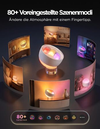 Світильник Govee 2-в-1: LED настільна лампа та настінний прожектор, RGBWW підсвітка, гнучка конструкція 360°
