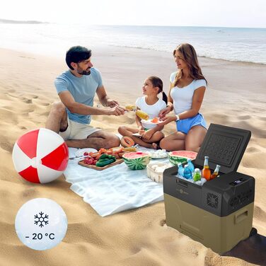 Автомобільний компресорний холодильник Peme Expedition XL Storm Sand 27/39L: Електричний, для авто, кемпінгу, з підігрівом та функцією морозильної камери (12/24V, 220-240V)