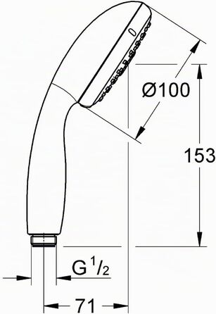 Ручна душова лійка GROHE Tempesta 100 з 3 режимами розпилення, хром (28261001)