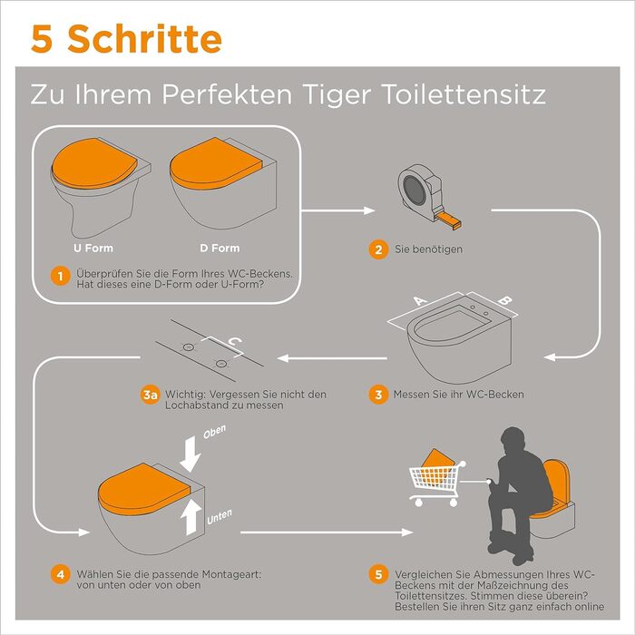 Унітазне сидіння Tiger Stax D-форма з мікроліфтом, легке очищення, біле, монтаж зверху, кріплення з нержавіючої сталі