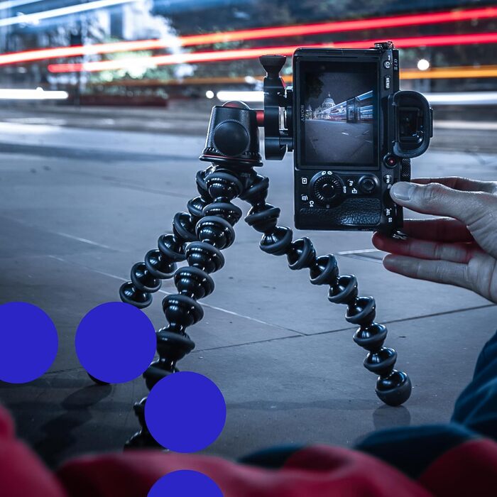 Гнучкий штатив JOBY GorillaPod 3K Pro Kit з алюмінію з кульовою головкою, QR-платою, для бездзеркальних камер, вантажопідйомність 3 кг, вироблено в Італії