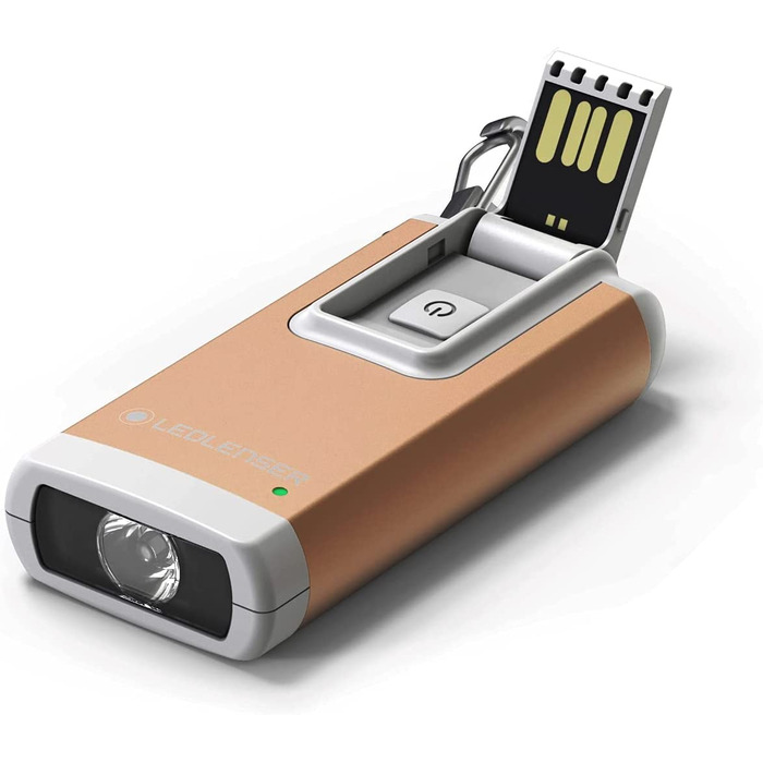 Ліхтар-брелок Ledlenser K6R Gold, 400 лм, акумуляторний, USB-A, з червоним світлом