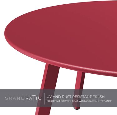 Стіл Grand Patio Bossa Nova Rot для балкона, вітальні та офісу, металевий, легкий монтаж, кавовий столик для вулиці та приміщень