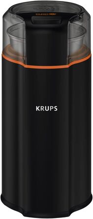 Кавомолка електрична Krups GVX212 Compact з регулюванням помелу та вибором кількості чашок, нержавіюча сталь, чорна