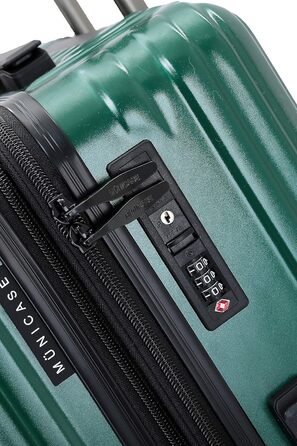Валіза на колесах Münicase M816 з TSA-замком, жорсткий корпус, темно-зелена, велика, дорожня валіза для подорожей