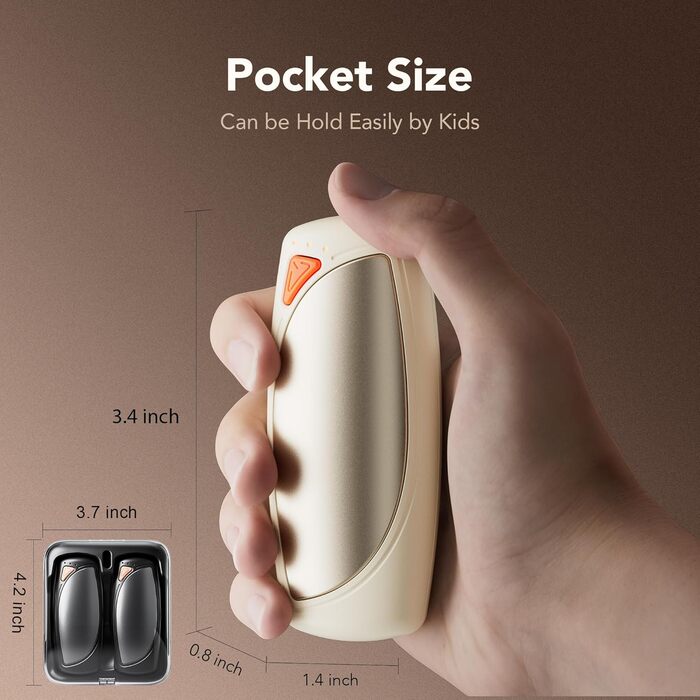 Електричні грілки для рук COTOP, 2 шт. з зарядним кейсом, 14000 mAh, 3 режими нагріву до 56°C, для катання на лижах, кемпінгу, подарунок