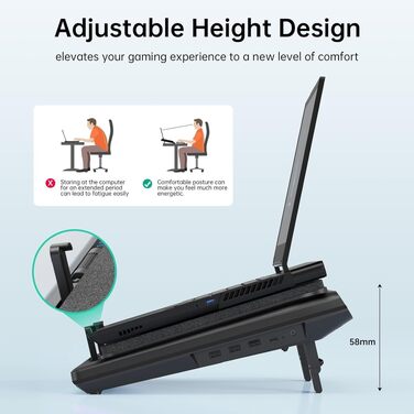 Охолоджувач для ноутбука llano V12, підставка з вентиляторами (без RGB), Cooling Pad