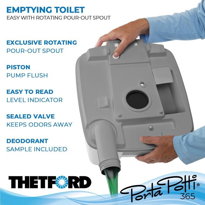 Переносний туалет Thetford Porta Potti 365 Qube, білий, 414 x 383 x 427 мм