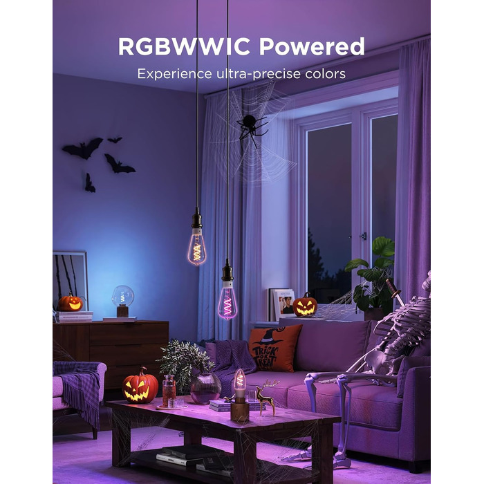 Розумна LED лампа Govee Smart Edison E27 RGBWW, 500лм, димнування, форма ST64, набір 2 шт