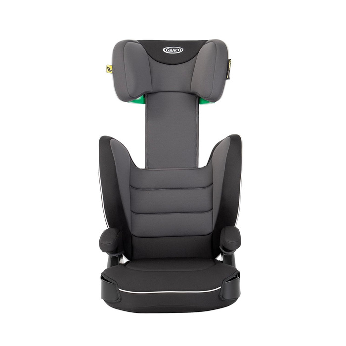 Автокрісло Graco Logico™ L i-Size R 129: 3,5-12 років, 100-150 см, регульовані підлокітники, знімний чохол, кріплення ременем безпеки, чорний колір, Midnight