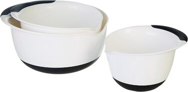 Набір місок OXO Good Grips, 3 шт., пластик, білий/чорний