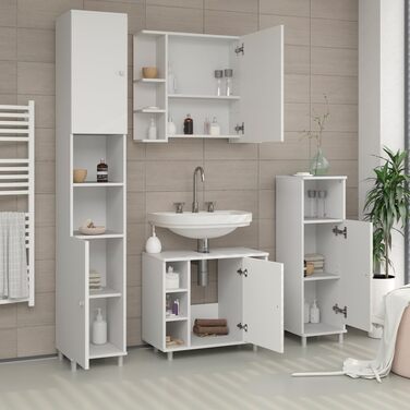 Пенал для ванної Vicco Fynn, білий, 30x95 см, шафа для зберігання
