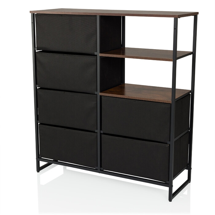 Комод RAGALA 84x30x92см 6 шухляд 2 відкритих відділення копчений дуб hjh LIVING