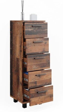 Пенал для ванної Vicco Ilias, дуб рустикальний, 30x95 см, 5 шухляд