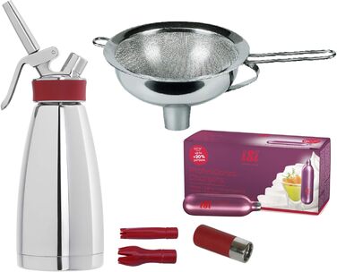 Сифон для вершків iSi Thermo Whip Plus 0,5 л з 20 капсулами, термоізольований, професійний сифоновий балон для збивання вершків