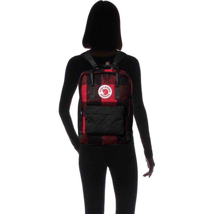 Рюкзак Fjällräven Kånken Re-Wool для ноутбука 15'' унісекс, червоний/чорний, 40x28x16 см