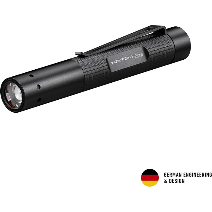 Ліхтарик Ledlenser P2R Core Mini LED, 120 люмен, акумуляторний, фокусування, 3 режими, 65 м, USB-зарядка, кліпса