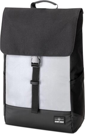 Рюкзак Johnny Urban Mika Reflective чорний, водовідштовхувальний, рефлективний, для чоловіків та жінок, роллтоп для велосипеда, університету, школи