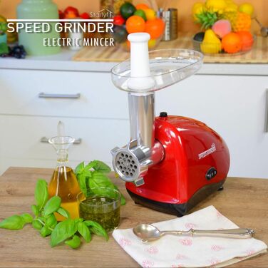 Електрична м’ясорубка STARLYF Speed Grinder для дому, кухонна багатофункціональна машина з насадками для ковбас, кіббе, штовхачем і знімною чашею