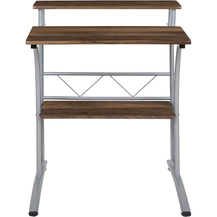 Комп'ютерний стіл Flash Furniture з металу та МДФ, полицями, рустикальний горіх