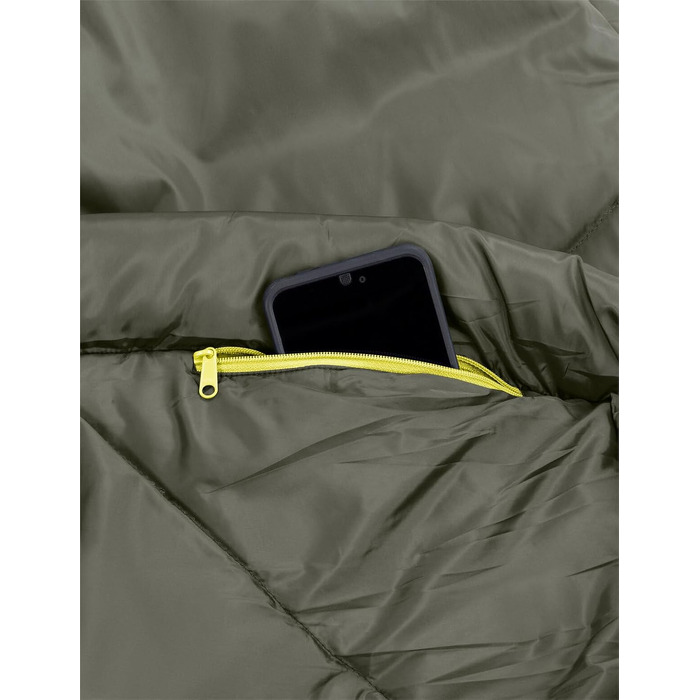 Трисезонний спальний мішок VAUDE Sioux 800 II (синій), синтетичний кокон для кемпінгу, діапазон температур 2°C – 8°C, 220x80 см