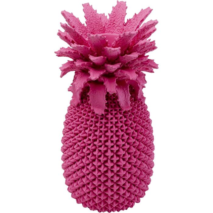 Ваза Kare Design Ananas Рожева, Ручна Розпис, 30x15x15 см - Декоративна ваза для квітів у вітальню, на полицю, Екзотичний декор